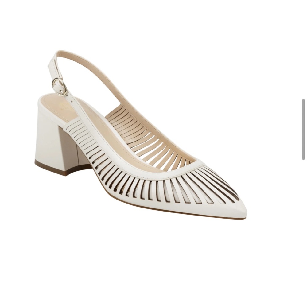 Marc Fisher LTD Zabie Slingback Pointy Toe Pump (Women) CHIC CREAM LEATHER